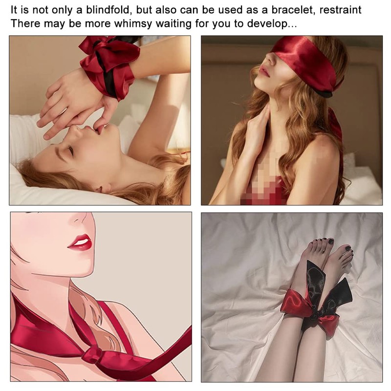 Satin Eye Mask, Sexy Blindfold for Sleeping, Eye Tied Mask