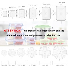 Tapas de repuesto de silicona para Snapware y Pyrex y glasslock: cubiertas de silicona sin BPA, fundas elásticas de almacenamiento para cuencos de alimentos, reutilizables para recipientes de tazas