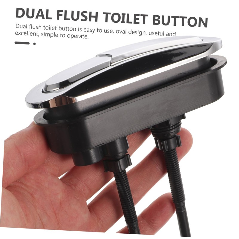 Vaguelly Oval Toilet Flush Button Black Dual Flush Button Replacement