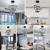 O'NEELDY Modern LED Chandeliers Adjustable Hanging Black Pendant Light Fixture