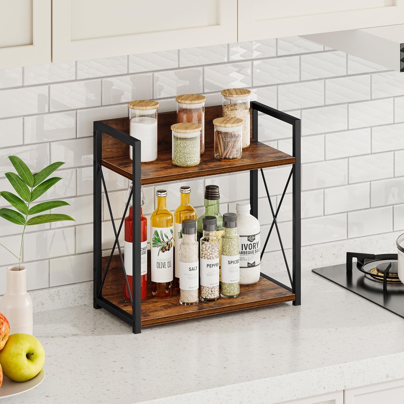 Giikin Kitchen Counter Shelf, Kitchen Countertop Organizer, 2 Tier Spice