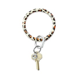 Oventure, Leather Big O Key Ring, The Original Bracelet Keychain (Cheetah)