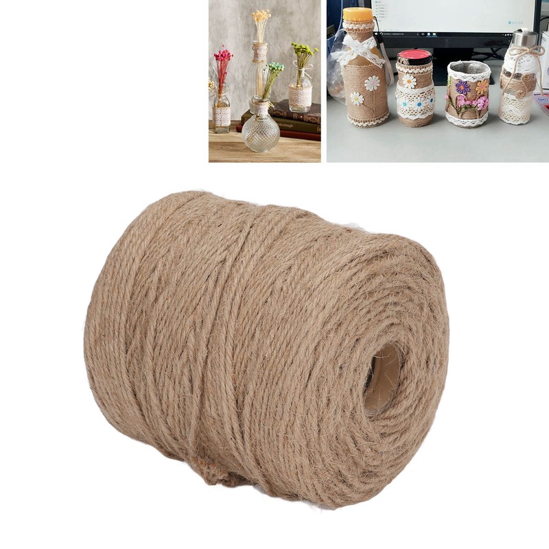200m Natural Jute Twine 3mm Dia 4 Strand Safety Protective