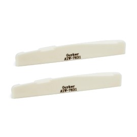 Guyker Acoustic Guitar Bone Bridge Saddle 6 String White Nuts Replacement Parts Accessories for Acoustic Folk Guitar, 2 Piece, Lower String Pillow 76x3x11mm ATW-7631