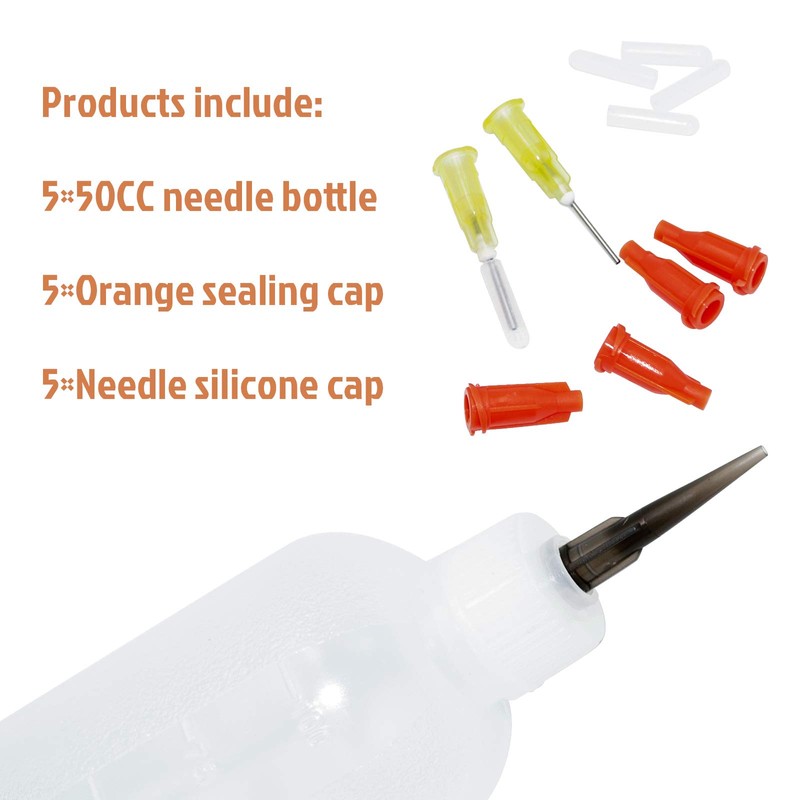 50cc Needle Glue Bottle, Needle Tip Squeeze Bottle, Precision Tip