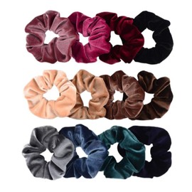 HIDOSNG Scrunchies for Girls, 12 Pcs Hair Scrunchies for Women, Velvet Scrunchies for Hair, Soft Ponytail Holder, Cute Colors Elastic Hair Bands for Teens