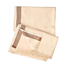 Stylesindia Men's Woven Winter Shawl - Elegant Solid Color Warm Lohi Stoles (35"x70"), Light Biscute, Large