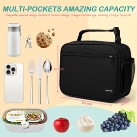Kids Lunch Box Insulated Lunch Bag for Men Women, Small Lunchbox for School Office Work Picnic (10" L x 4" W x 8" H)