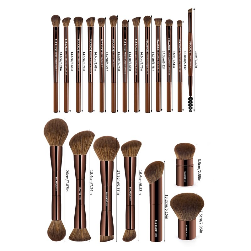MAANGE 20 PCS Foundation Makeup Brush Set, Double-ended Kabuki Brush