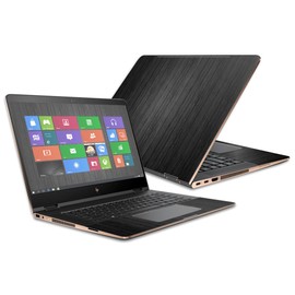 MightySkins Skin Compatible with HP Spectre x360 Convertible 15.6" (2017) - Black Wood | Protective, Durable, and Unique Vinyl Decal wrap Cover | Easy to Apply, Remove | Made in The USA