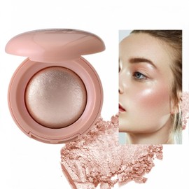 MAEPEOR Baked Highlighter Buildable Lightweight Natural Look Baked Highlighter Powder Palette, Highlight Face for a Shimmery or Matte Finish (Color 05)
