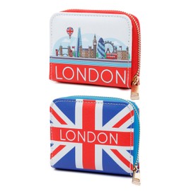 Puckator London Icons Zip Around Small Wallet Purse - Ladies Women's Womens Slim Purses Wallets Wallet for Women - Coin Pouch Purse Men - Card Holder with Zip - Small Cash Wallet Bag Bags UK