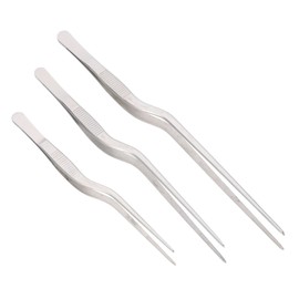 CIYODO Stainless Steel Cooking Tweezers Set 3Pcs Fish Bone Removers Precision Tips Kitchen Accessory for Plating and Seafood Cooking Professional Grade