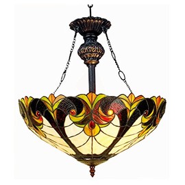 Chloe Lighting CH18780VI18-UH2 Liaison Tiffany-Style 2 Light Victorian Inverted Ceiling Pendant 18 inch Shade Liaison Tiffany-Style Victorian Inverted Ceiling Pendant