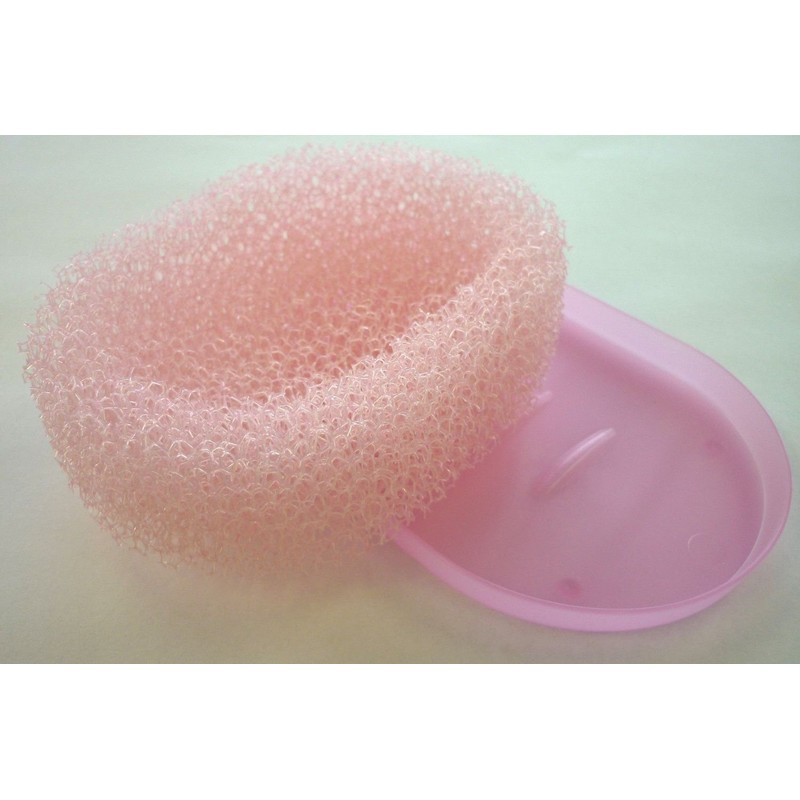 マーナ (marna) スポンジ 石鹸置き (ブルー) 洗面台 トレー付き ソープディッシュ (石鹸 ホルダー