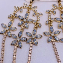 Altar’d State Flower Chandelier Blue Long Earrings New