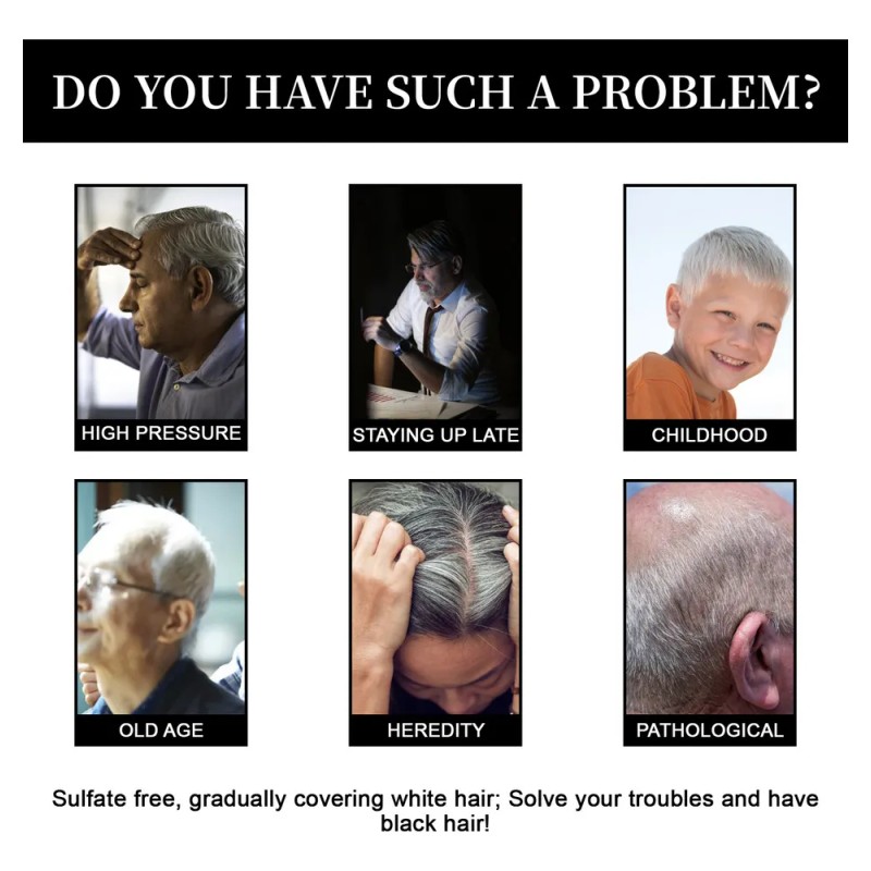 Champú For Barba Y Cabello Oscurecidos, 3 Piezas