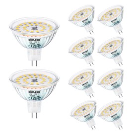 DiCUNO 6W MR16 LED Bulbs, 850LM 70W Halogen Equivalent, GU5.3 Bi-Pin Base Light Bulb 4000K Natural White, 12V Non-Dimmable 120 Degree Beam Angle, Replacement for Spotlight, Tracking Lighting, 10 Packs
