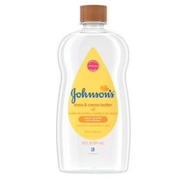Johnson's Baby Oil, Mineral Oil Enriched with Shea & Cocoa Butter to Prevent Moisture Loss, Hypoallergenic, 20 fl. oz