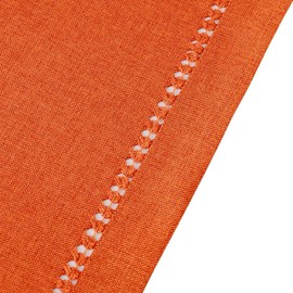 Grelucgo Handmade Hemstitch Orange Thanksgiving Table Runner Or Dresser Scarf, Fall Autumn Decorations(14 x 72 Inch)