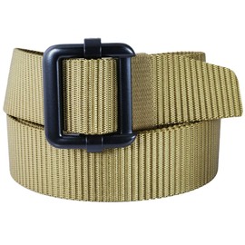 KYEYGWO Men's Nylon Belt, Adjustable Military Outdoor Webbing Belt with Metal Buckle, yellow(1.5 wide)