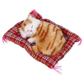 Doll Kitten Plush Toy Tool, Decoration, Sleeping Cat Model, Cat Plush, Room, Entryway, Store (Yellow Stamped)