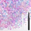 Bouiexye 80g Mix Flatback Pearls Pink Purple Rhinestones for Clothes