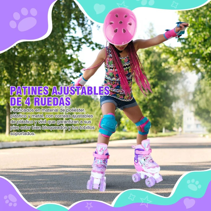 Trixter Patines De 4 Ruedas Ajustable Niño Niña Con Kit