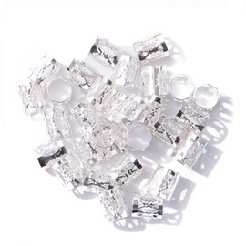 100pcs Hair Jewelry for Women Braids Beads Hair Decorations Aluminum Rings Clips Adjustable Metal Cuffs Braiding Hair Accessory,Silver