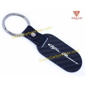 Exotic Carbon Fiber Alfa Romeo Quadrifoglio Logo and Script Carbon Fiber Key Fob 2x2 Gloss
