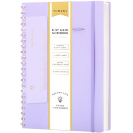 Yoment Bullet Dotted Journal Spiral Notebook 8.5 x 11 A4 Large Dot Grid Notebooks, 100 GSM Thick Dot Paper, Journaling Notebooks for Work School Sketching, A4 Purple