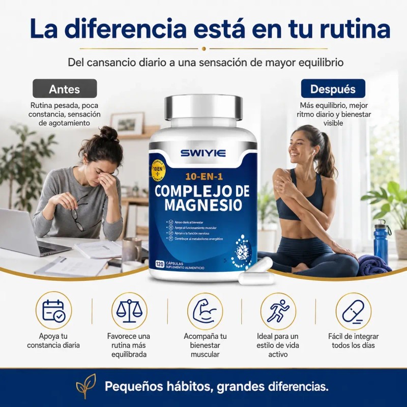 Swiyie Magnesio Complex Uso Diario Bienestar Para Adultos
