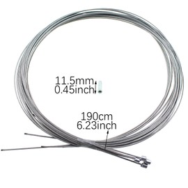 RLECS 5PCS 2m Long Silver Derailleur Cable Stainless Steel Rear Derailleur Cable Bicycle Replaceable Cable with Core Cap for Regular Bike Mountain Bike City Bike