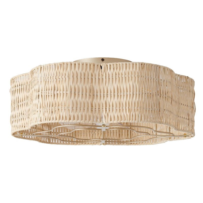 Glmthux Caged Ceiling Fan with Lights, Flush Mount 20" Boho