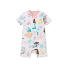 Burt's Bees Baby Unisex Baby Short Sleeve Pajamas, One-Piece Sleeper Romper PJs, Snug Fit for Infants 3 to 24 Months, Magical Mermaids