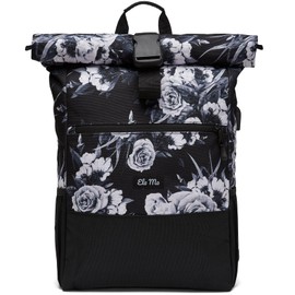 Ela Mo Women's Rucksack, School Backpack, Rolltop, Beautiful, Comfortable and Sophisticated, 18 L