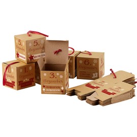 Cepewa Advent Calendar Craft Set DIY 24 Boxes Printed for Hanging or Standing