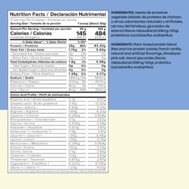 NOCHIOLA Proteína Vegetal en Polvo, Sabor Vainilla Francesa, 25g Proteína por Porción, Vegana, Sin Azúcar, con Probióticos,1 Sobre de 30g