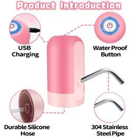 Infowush Powerful Water Table Pump, Battery Powered Water Pump for Water Table 3 Hours Non-Stop Fun Portable Summer Outdoor Sand/Water Table Toys Water Play Table Accessories for Toddlers Kids（Pink）