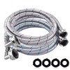 6FT Premium Stainless Steel Washer Hoses with 90 Degree Elbow