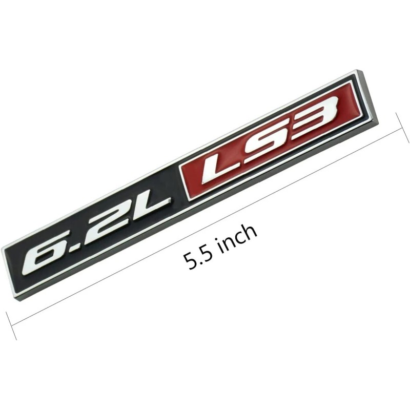 2 Pack 6.2L LS3 Badge 3D Adhesive Emblem Decal for