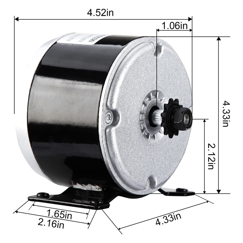 Vevitts Small Brushed Permanent Magnet Electric Motor for E Scooter
