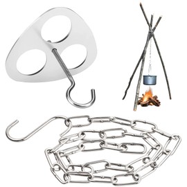 Tinsellns Campfire Cooking Tripod Camping Tripod Board Accessories Stainless Steel Portable for Hanging Cookware Perfect Accessories