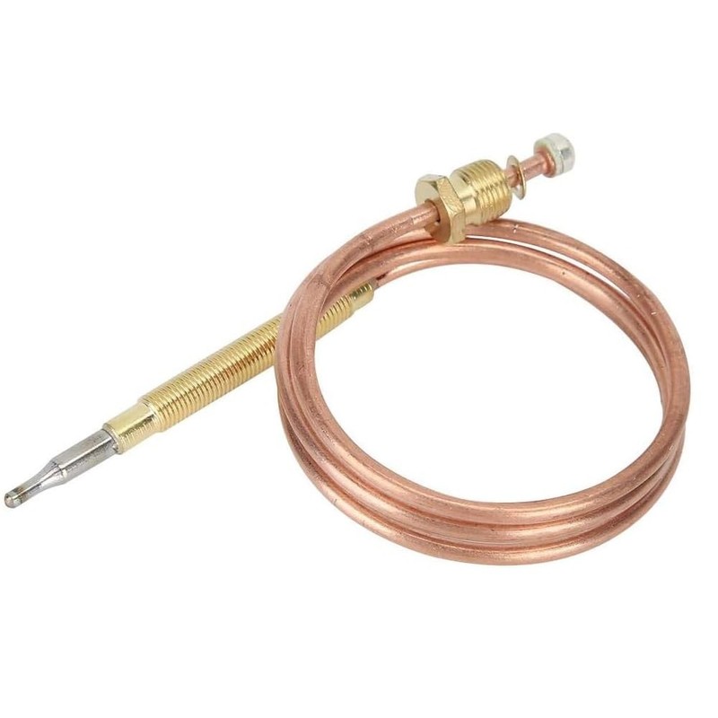 Universal Gas Thermocouple Kit, 23.6inch/600mm, Thermocouple with Nuts, Fireplace Replacement