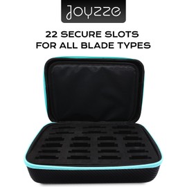 JOYZZE Blades Storage Case - Organize and Protect Your 22 Blades with this Convenient Storage Solution - Grooming Clipper Blade Case Holder Organizer (Blade Storage Case Teal - Holds 22 Blades)