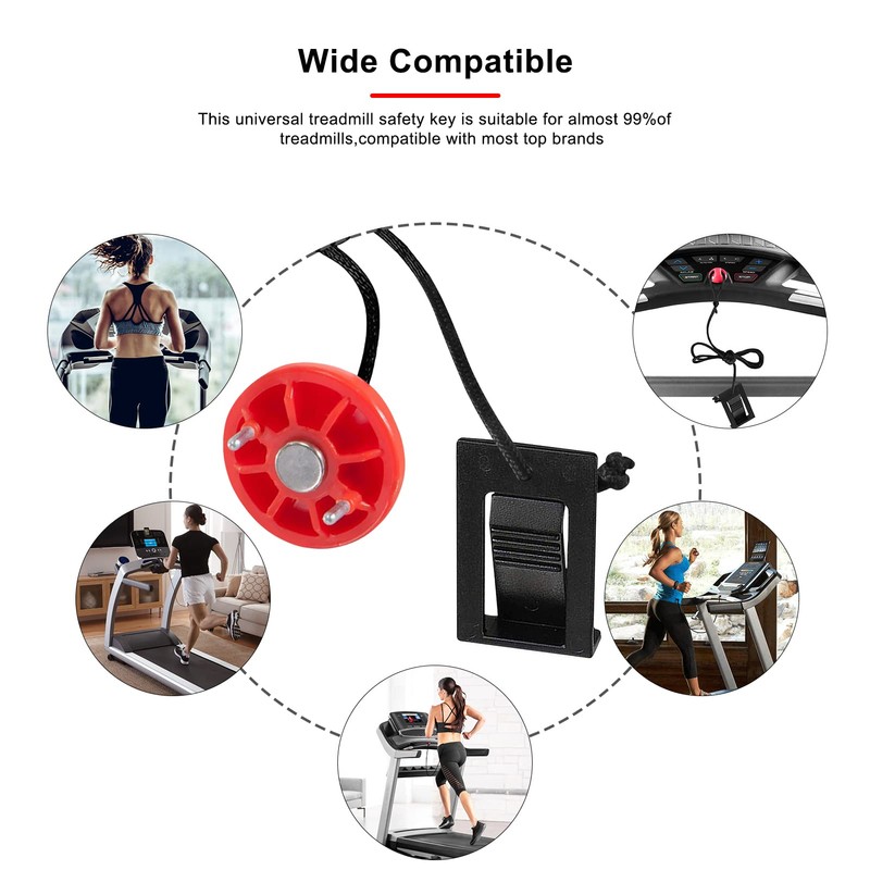 EVTSCAN 2 Pack Universal Treadmill Magnet Safety Key, with 3ft