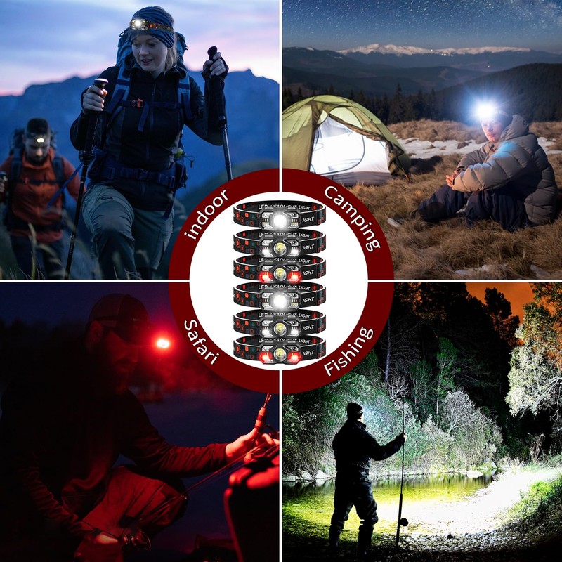 Northlet Headlamp Rechargeable 6Pack, 3000 Lumen Ultra-Light Bright Headlamp Flashlight