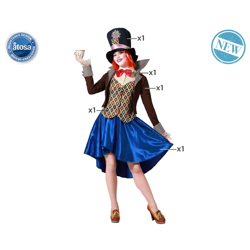 ATOSA Women's Mad Hatter, Brown Costume Outerwear (Pack of 12),