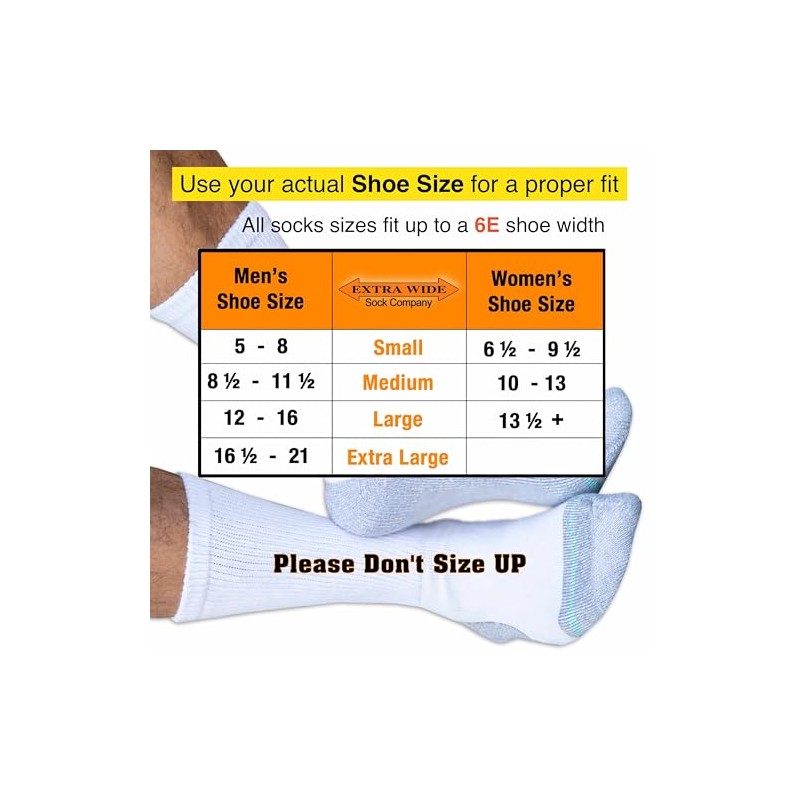 Extra Wide Comfort Fit Athletic Quarter Socks (Pack of 3)