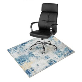 Anidaroel Home Office Chair Mat for Hardwood Floor/Tile, 36"x48" Floor Mat for Office Chair, Blue Office Rugs for Rolling Chairs, Anti-Slip Desk Chair Mat for Hardwood, Low Pile Office Chairs Rug